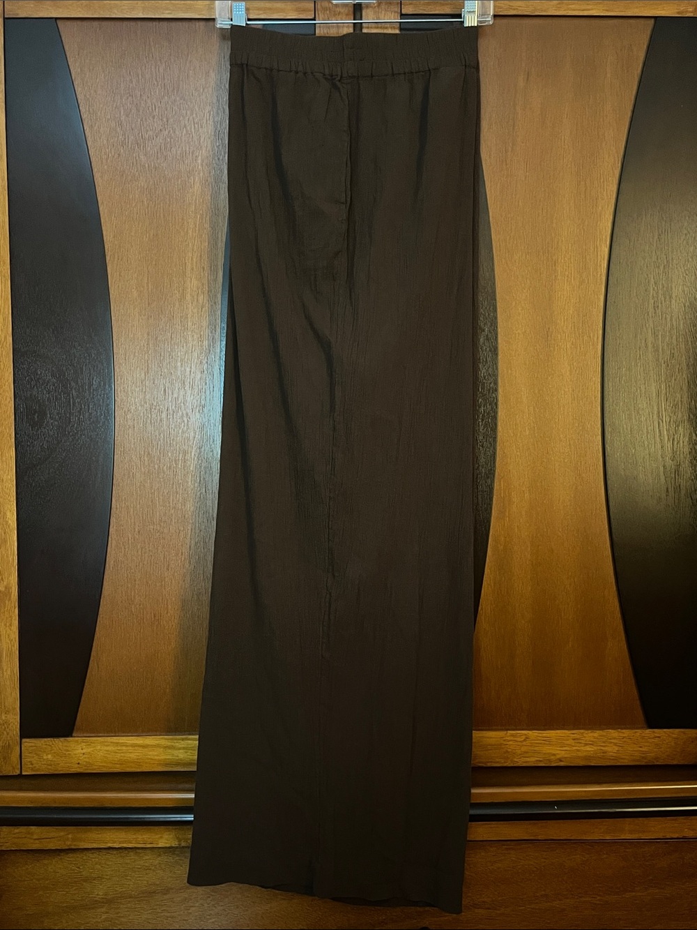 LOGO - Lori Goldstein Chocolate Brown Cotton Gauze Wide Leg Pants w/Side Pockets